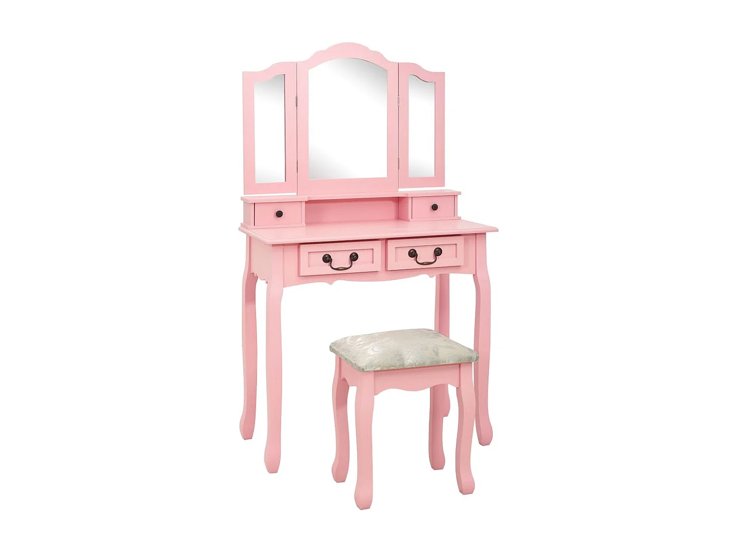 Set toletta con sgabello 80 x 69 x 141 cm rosa 02_0006325