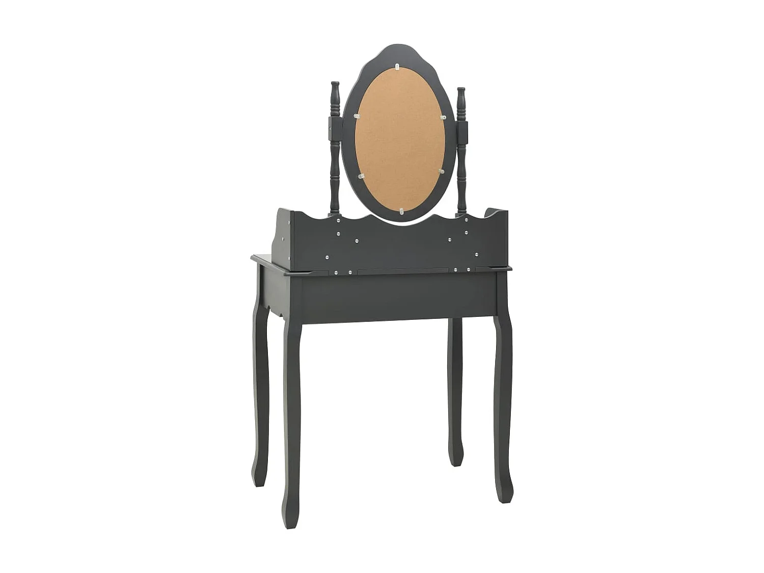 Conjunto de penteadeira com banquinho 75 x 69 x 140 cm cinza 02_0006272