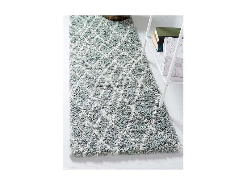 Hochflorteppich 62x185 Grün Lachen Fence