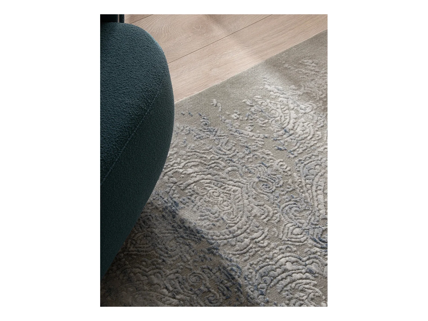 Teppich 80x305 Grau Blau Davos Charme