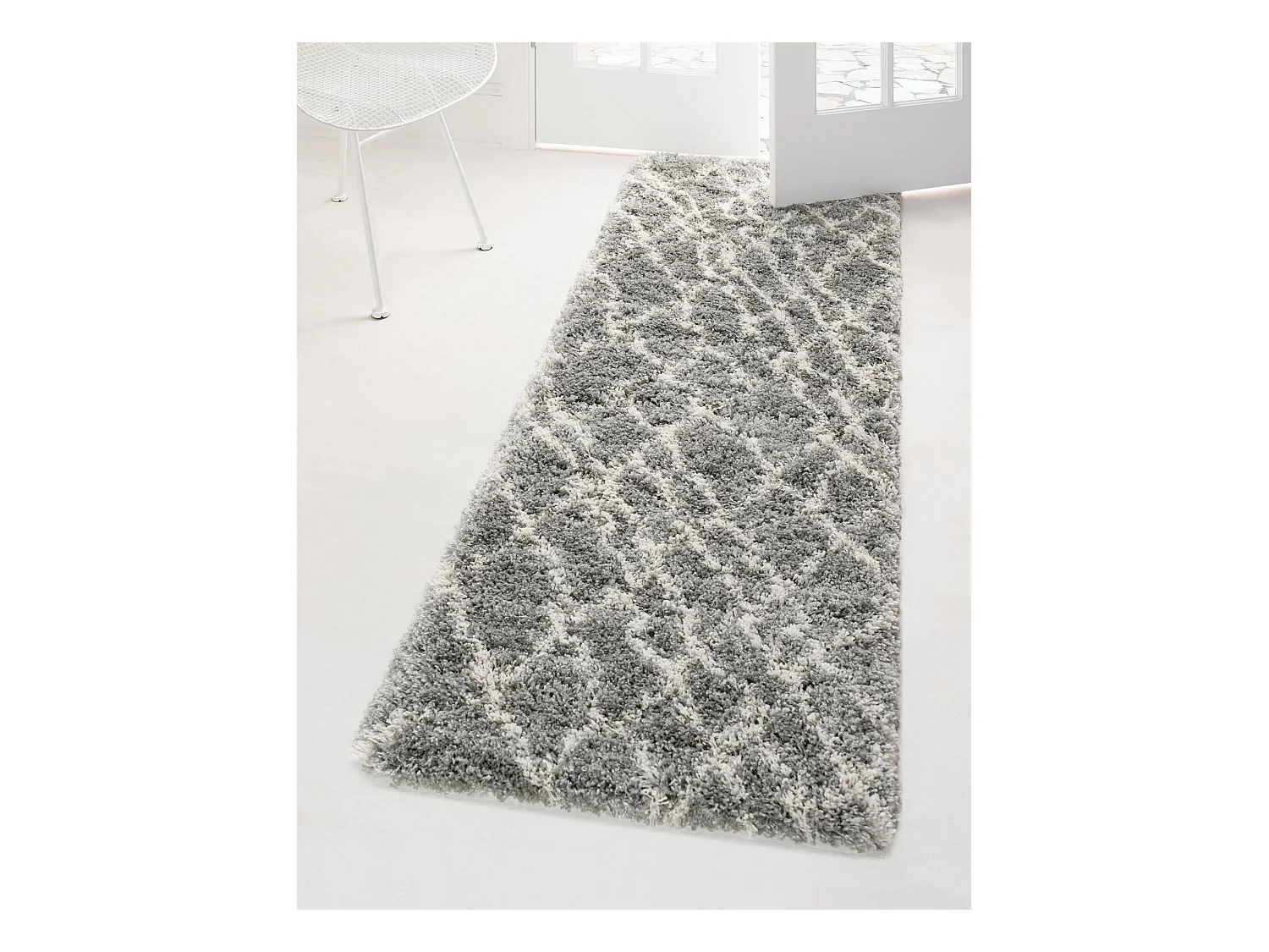 Tapis shaggy 62x185 gris Lachen Fence