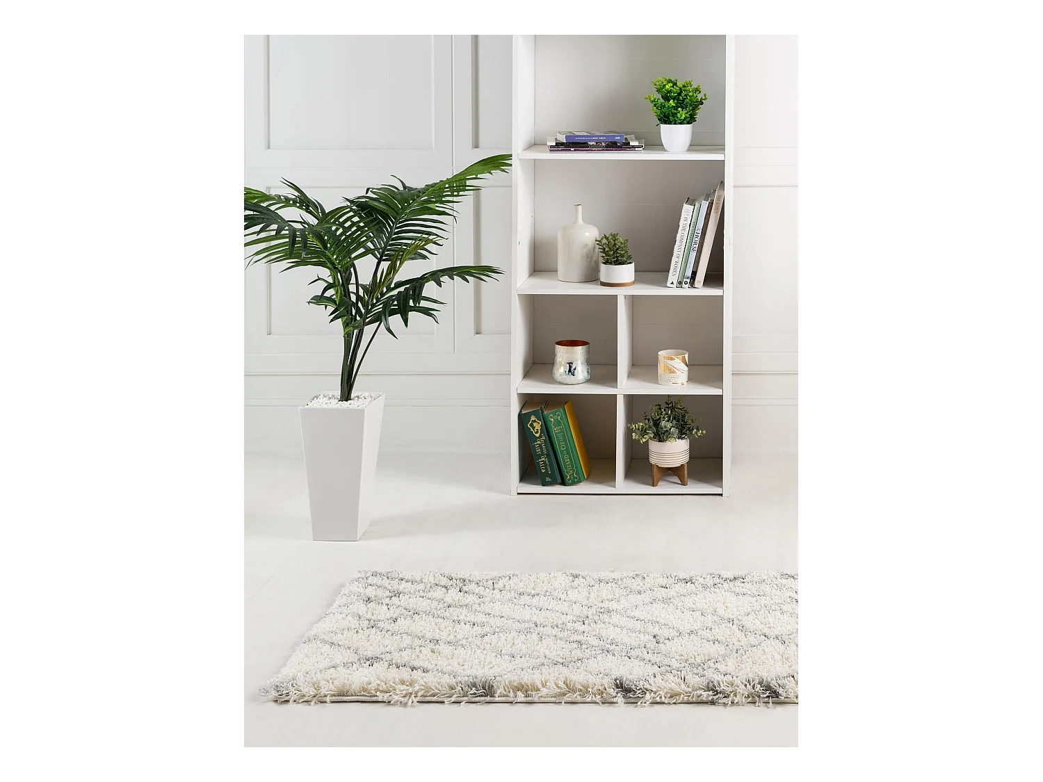 Hoogpolig tapijt 183x61 Crème wit Lachen Fence