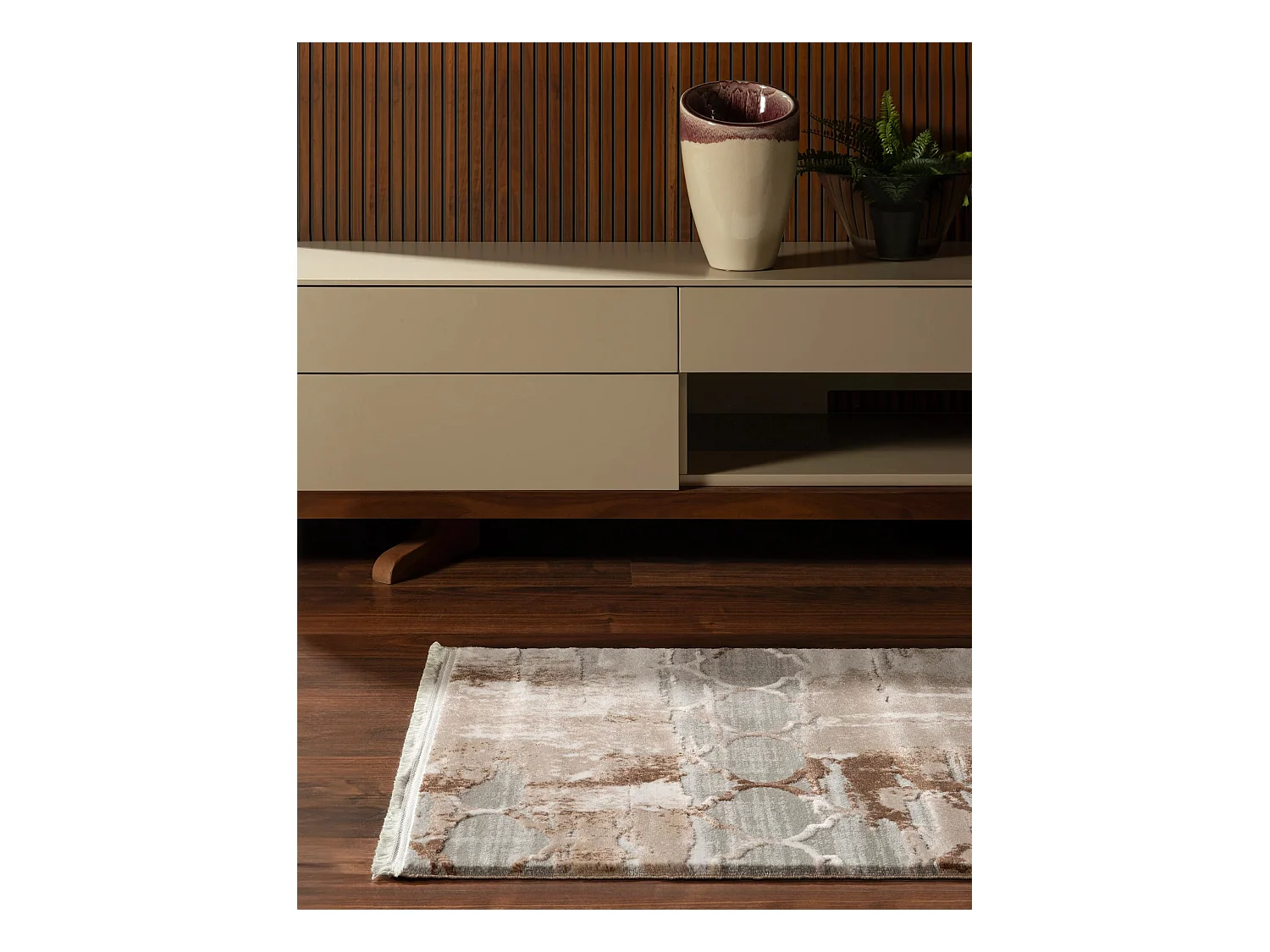 Tapis 62x185 brun Davos Mesh