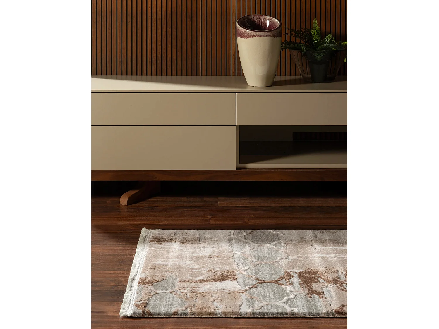 Tapijt 185x62 Bruin Davos Mesh