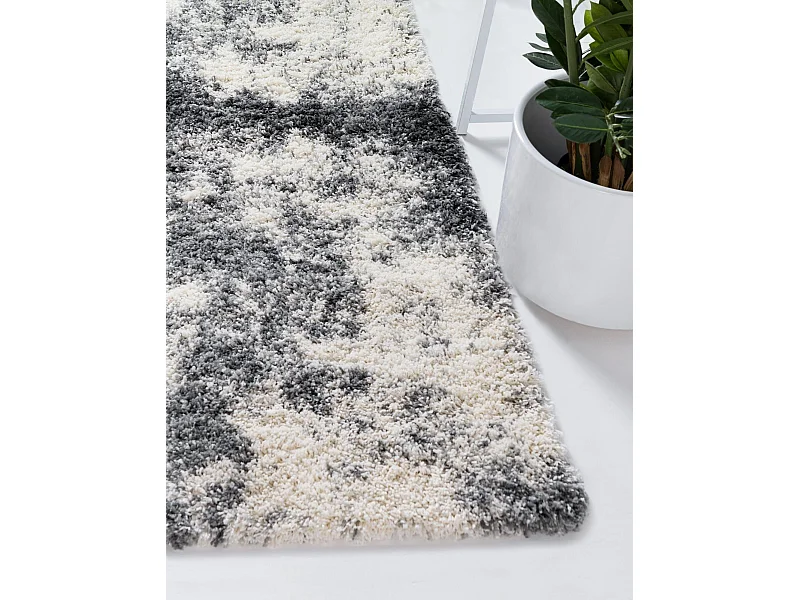 Tapis shaggy 80x305 beige - gris pierre Lachen Haze