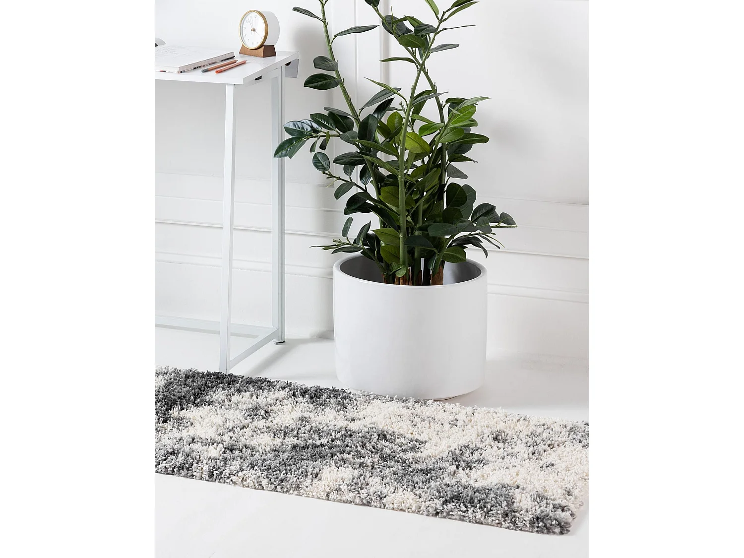 Hoogpolig tapijt 305x80 Beige - SteenGrijs Lachen Haze