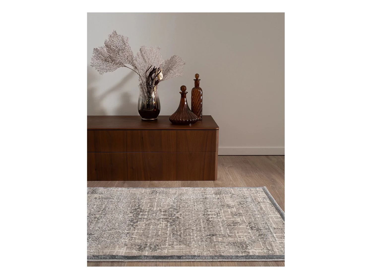 Tapis 80x305 blanc crème Bern Shimmer