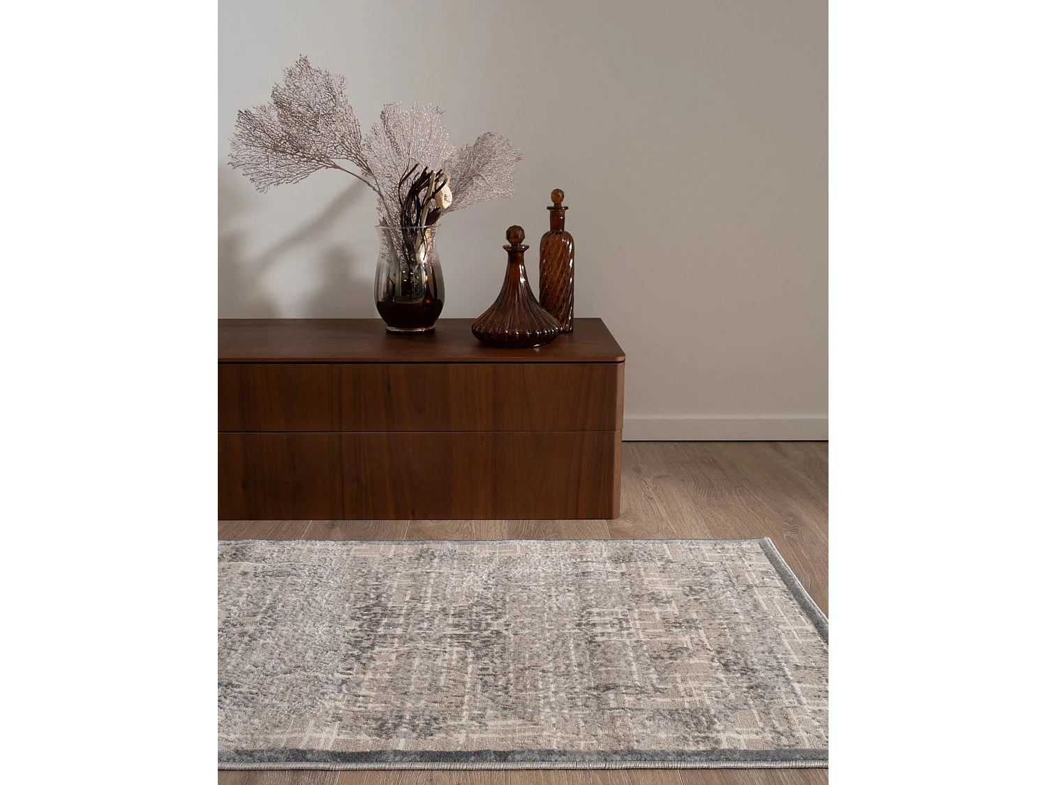Tapis 80x305 blanc crème Bern Shimmer