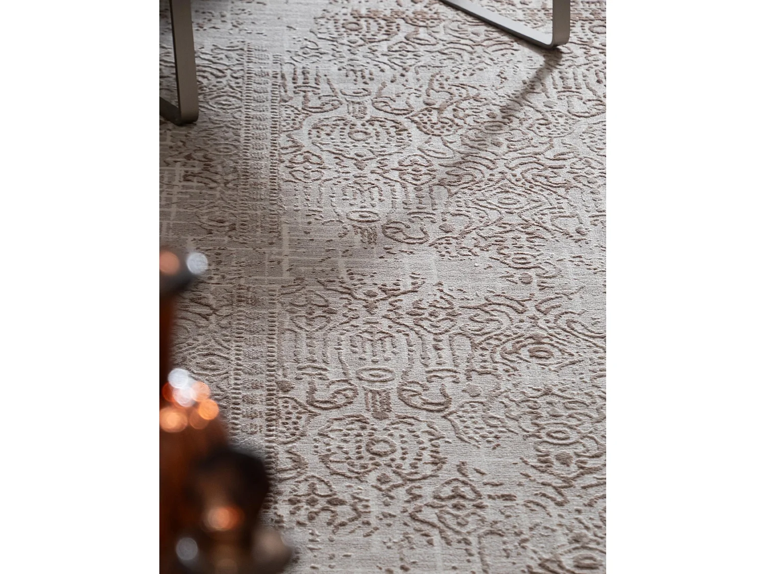 Tapis 80x305 blanc crème Bern Shimmer