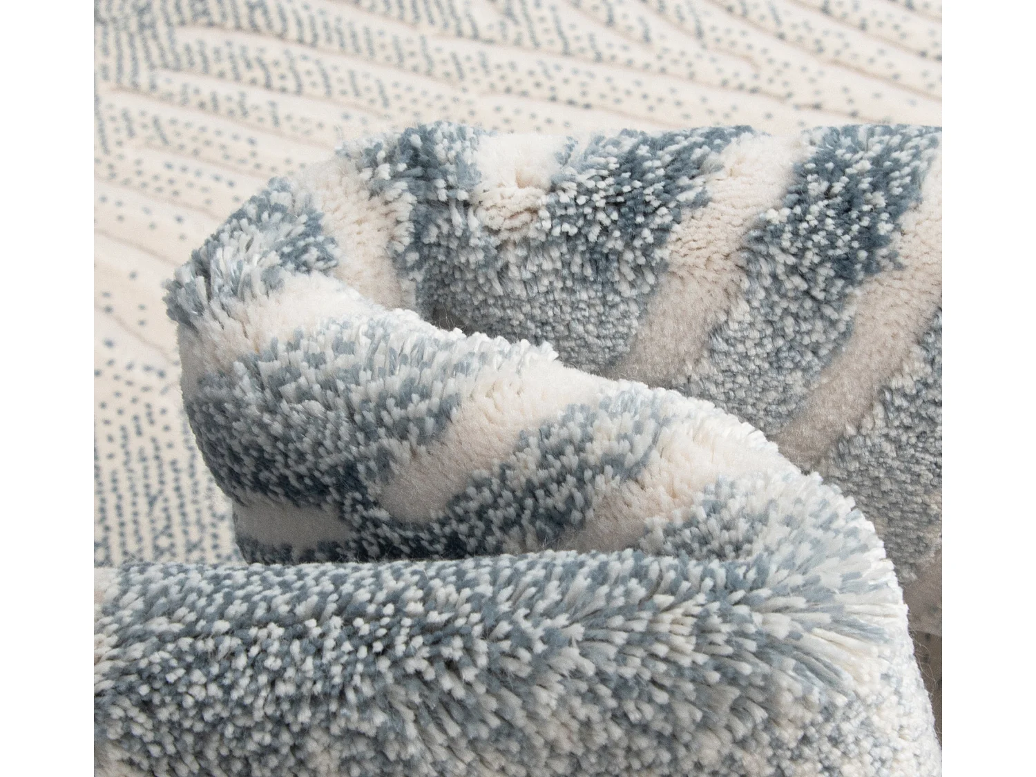 Tapis 80x300 Bleu Royal Wavy