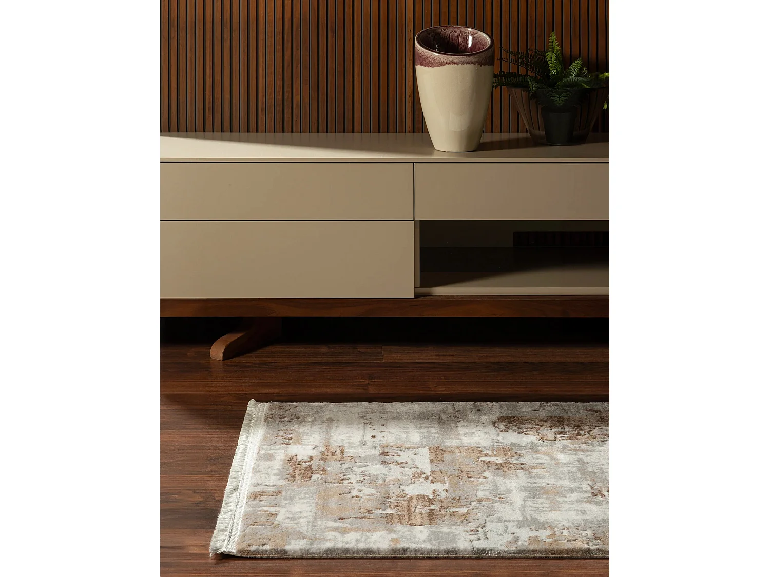 Tapis 62x185 beige Davos Intense