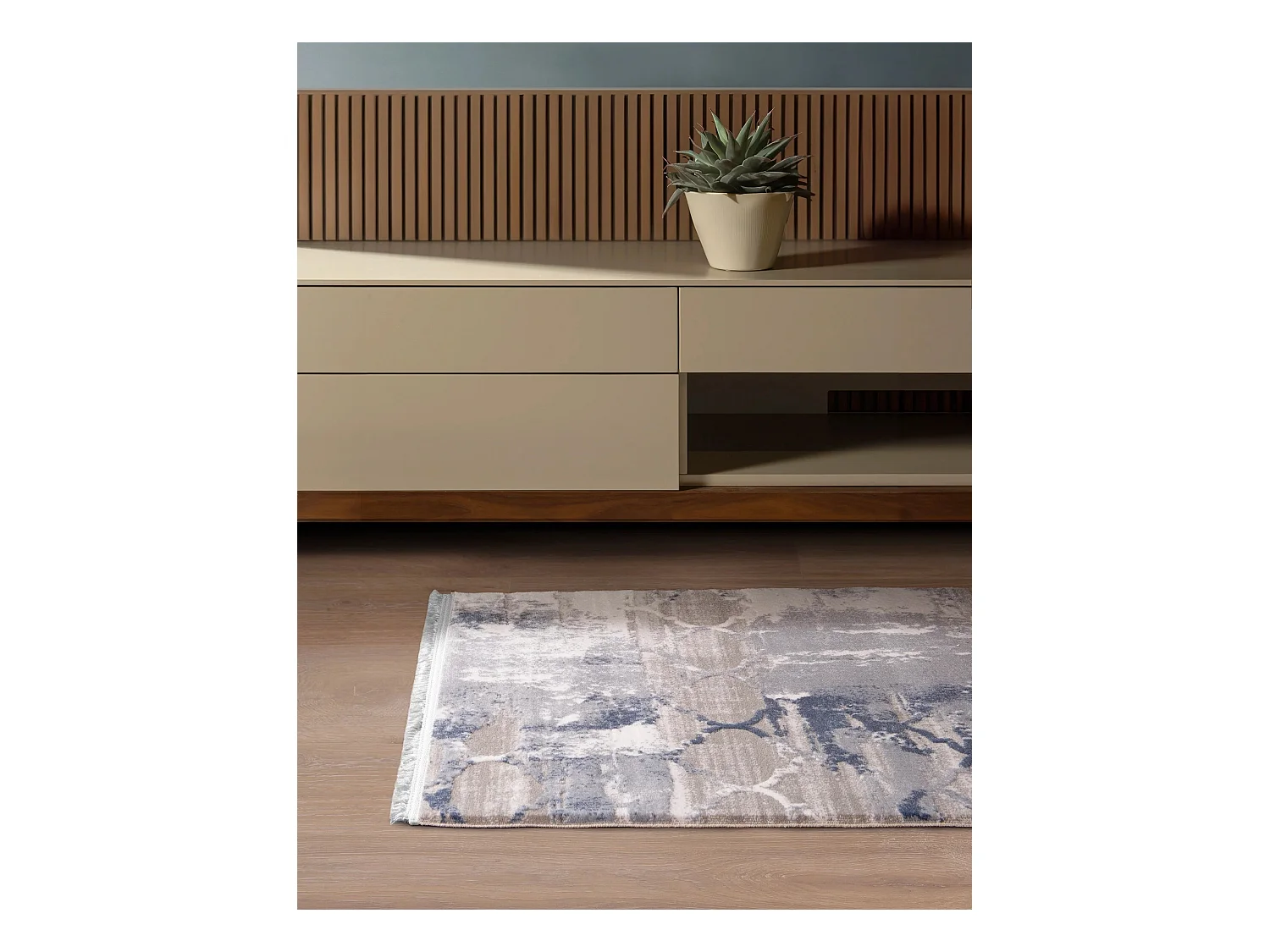 Tappeto 62x120 Blu Davos Mesh