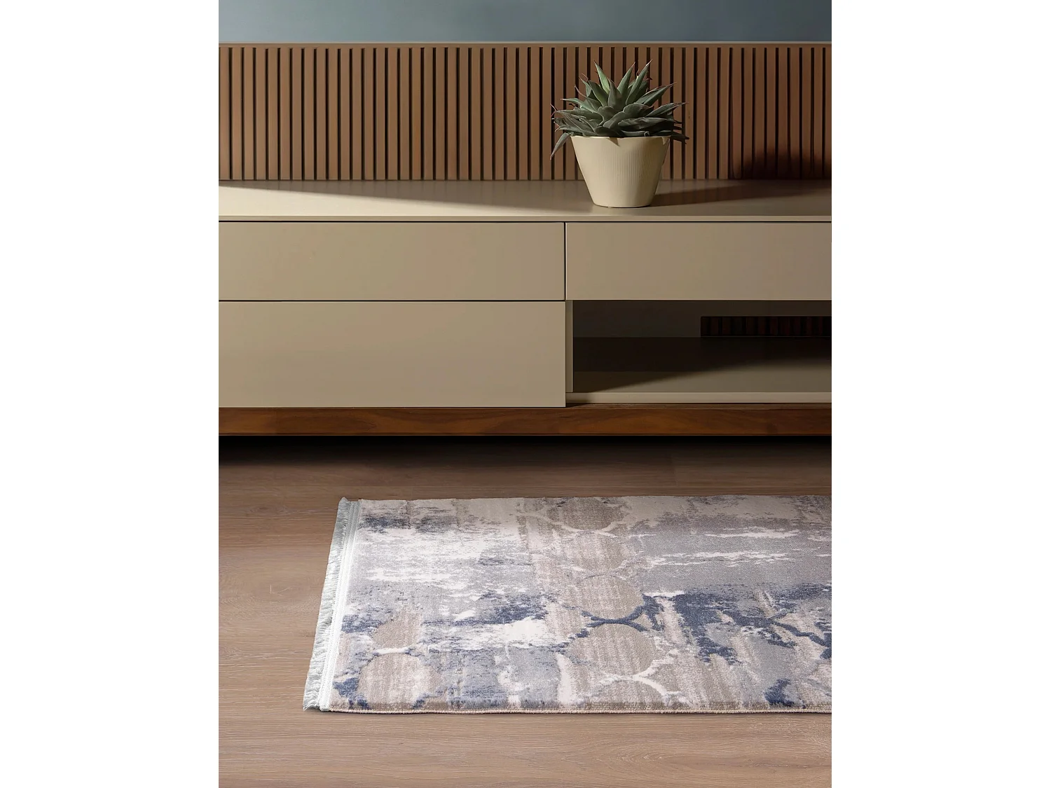 Tappeto 62x185 Blu Davos Mesh