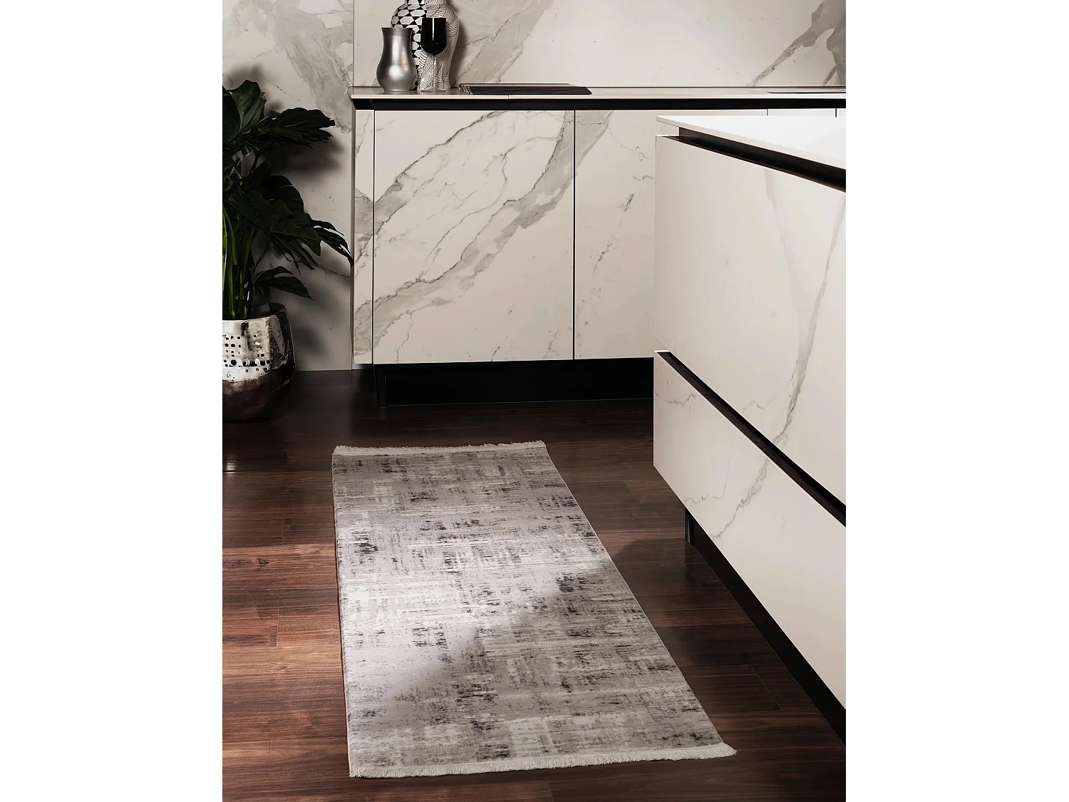 Tapis 62x185 gris Davos Miracle