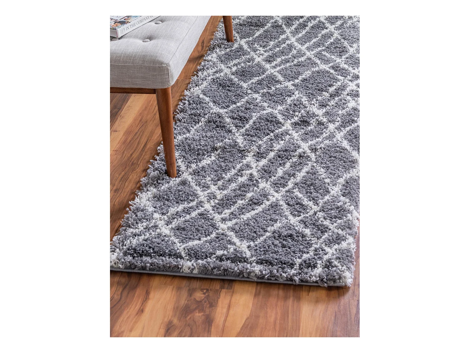 Hochflorteppich 62x185 Steingrau Lachen Fence