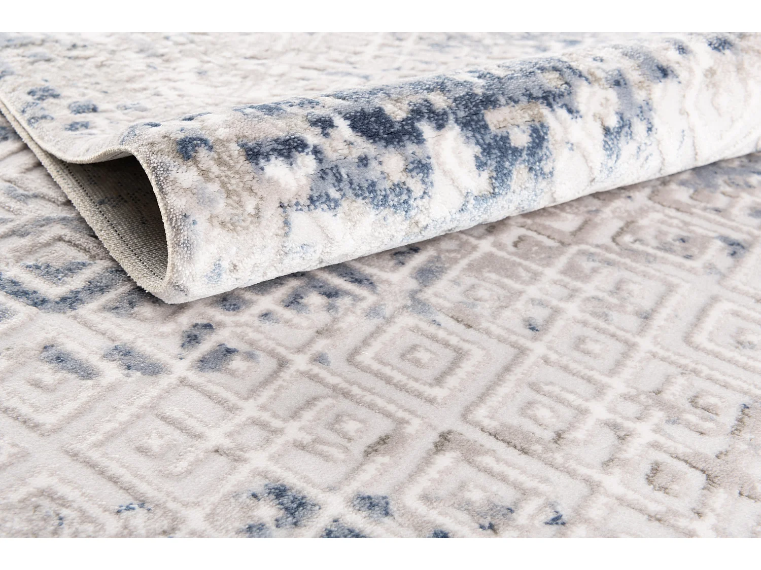 Tapis 62x185 Bleu Davos Fusion