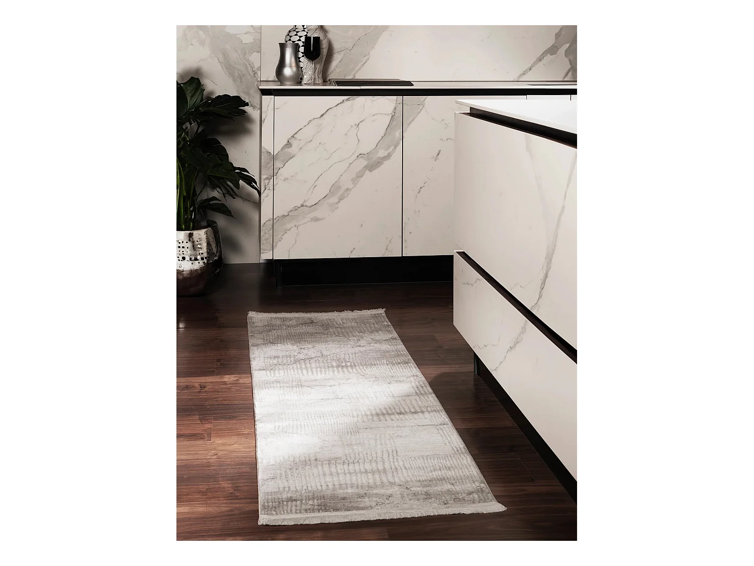 Tapis 62x120 gris Davos Flawless