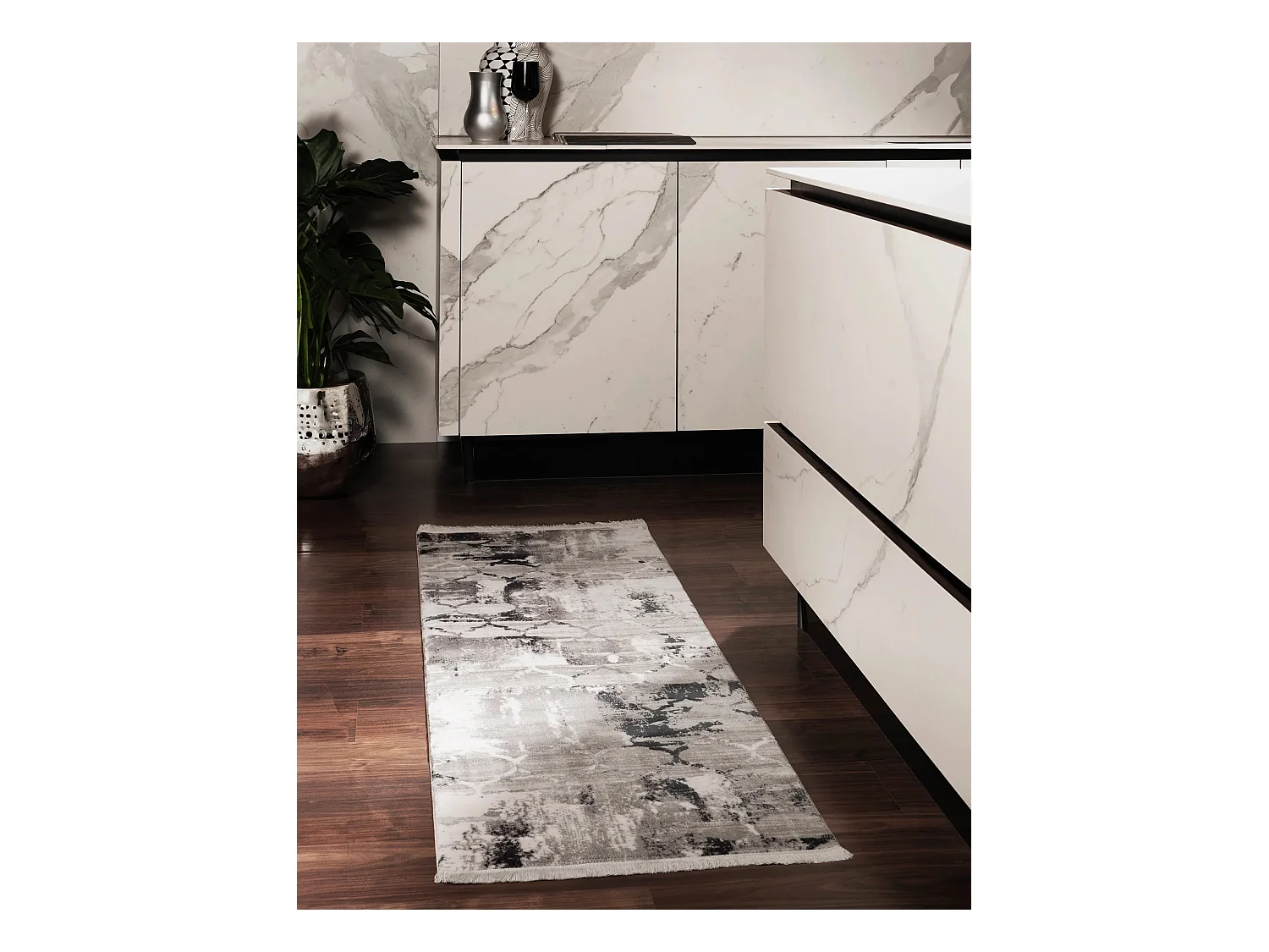 Tapis 80x305 gris Davos Mesh