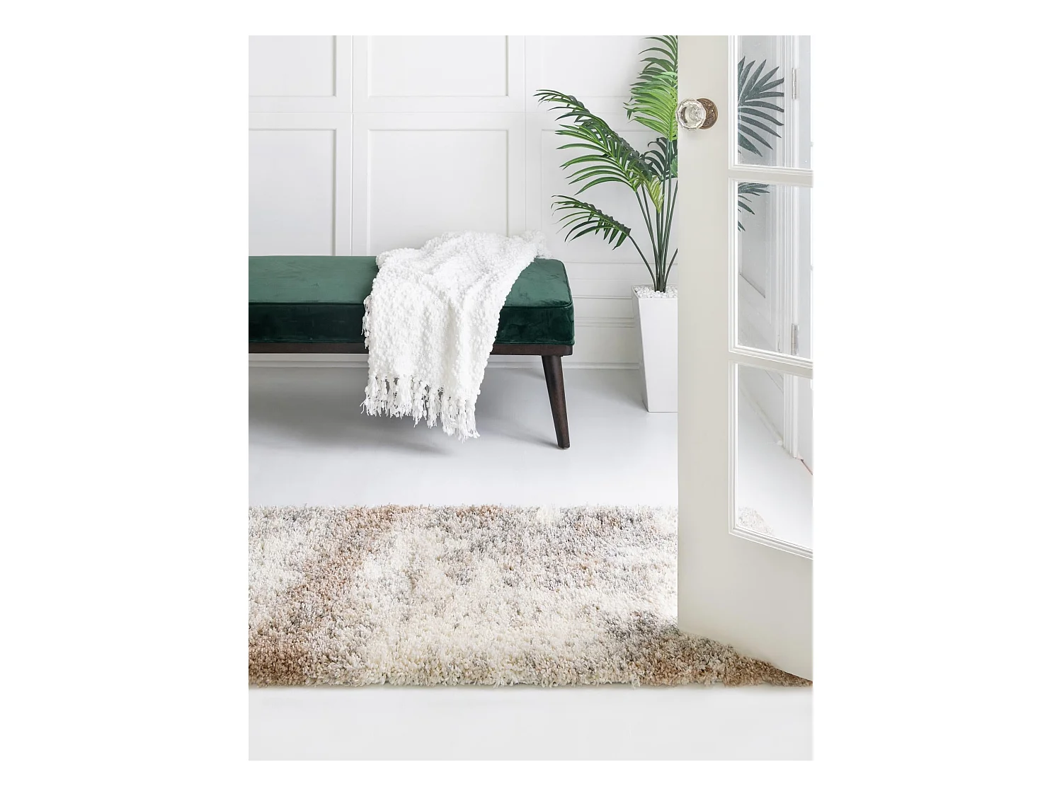 Hochflorteppich 62x185 Beige - Braun Lachen Haze