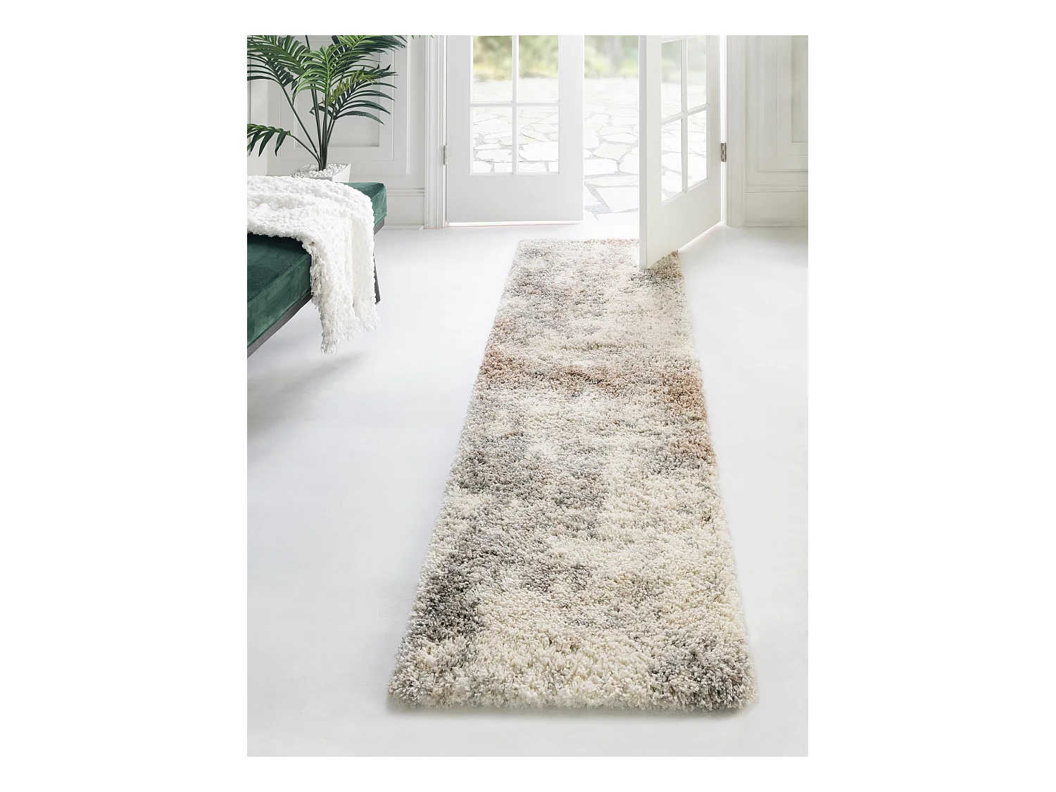 Tapis shaggy 62x185 beige - brun Lachen Haze