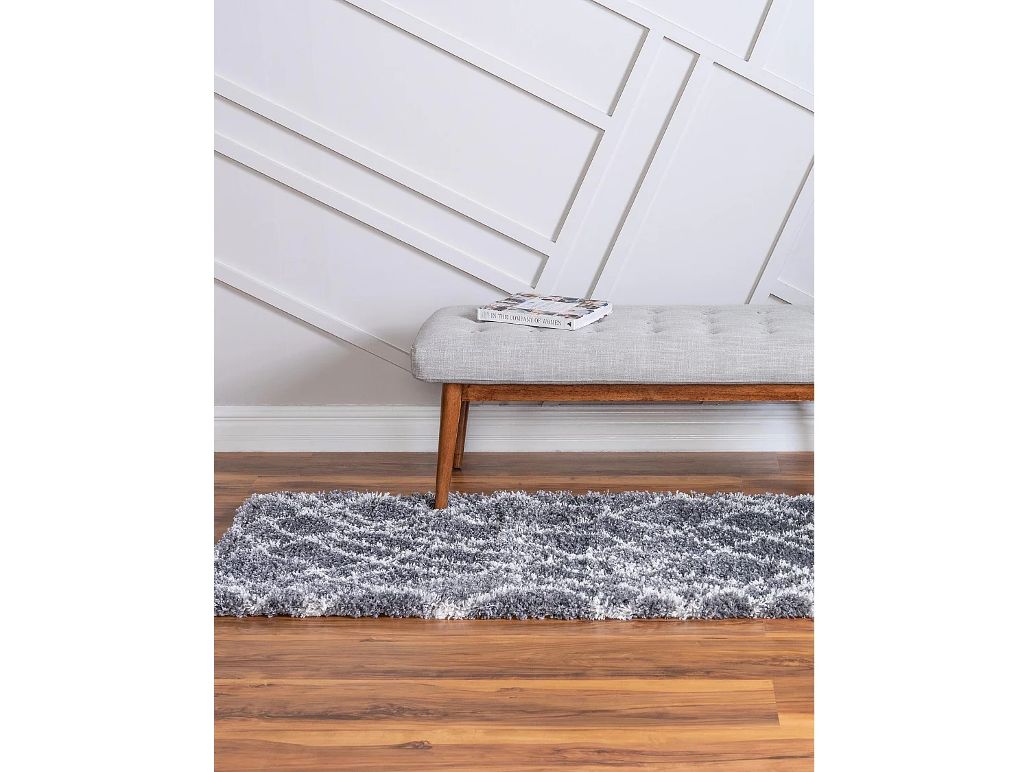 Tapis shaggy 80x305 gris pierre Lachen Fence