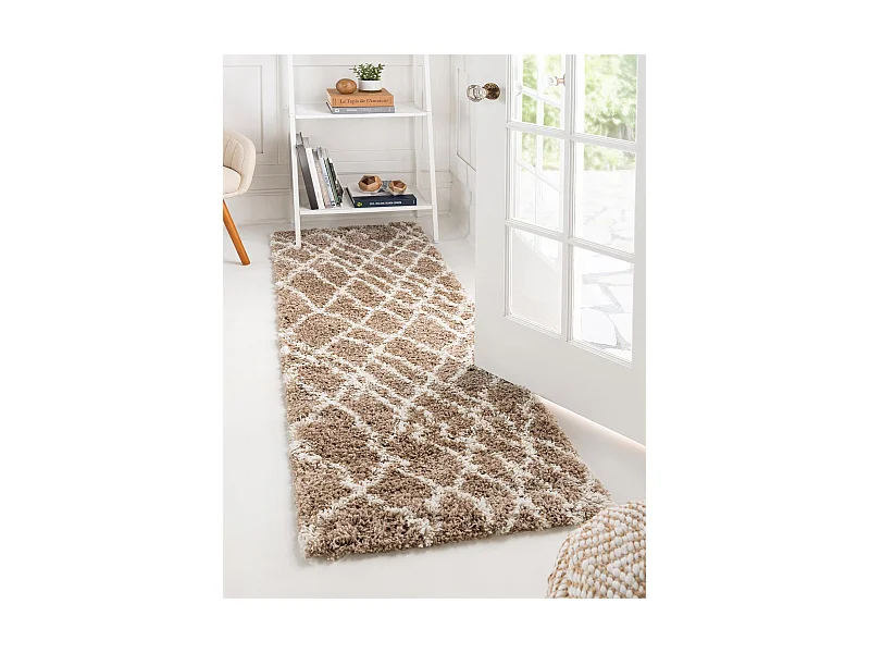 Hochflorteppich 62x185 Braun Lachen Fence