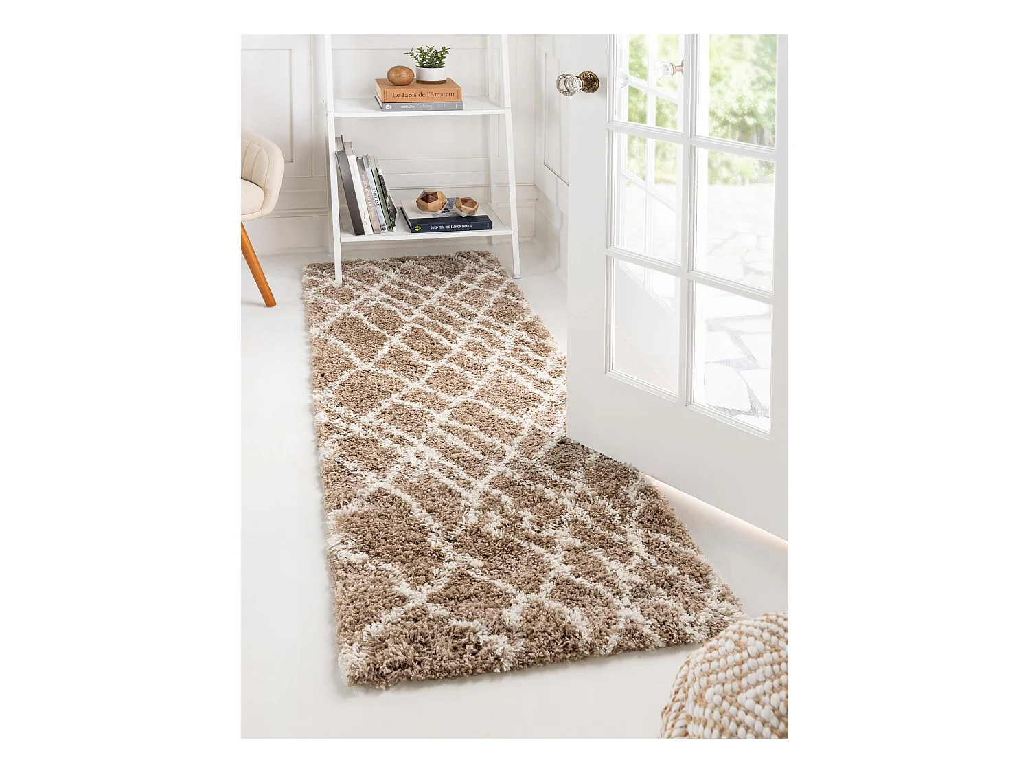 Tapis shaggy 62x185 brun Lachen Fence