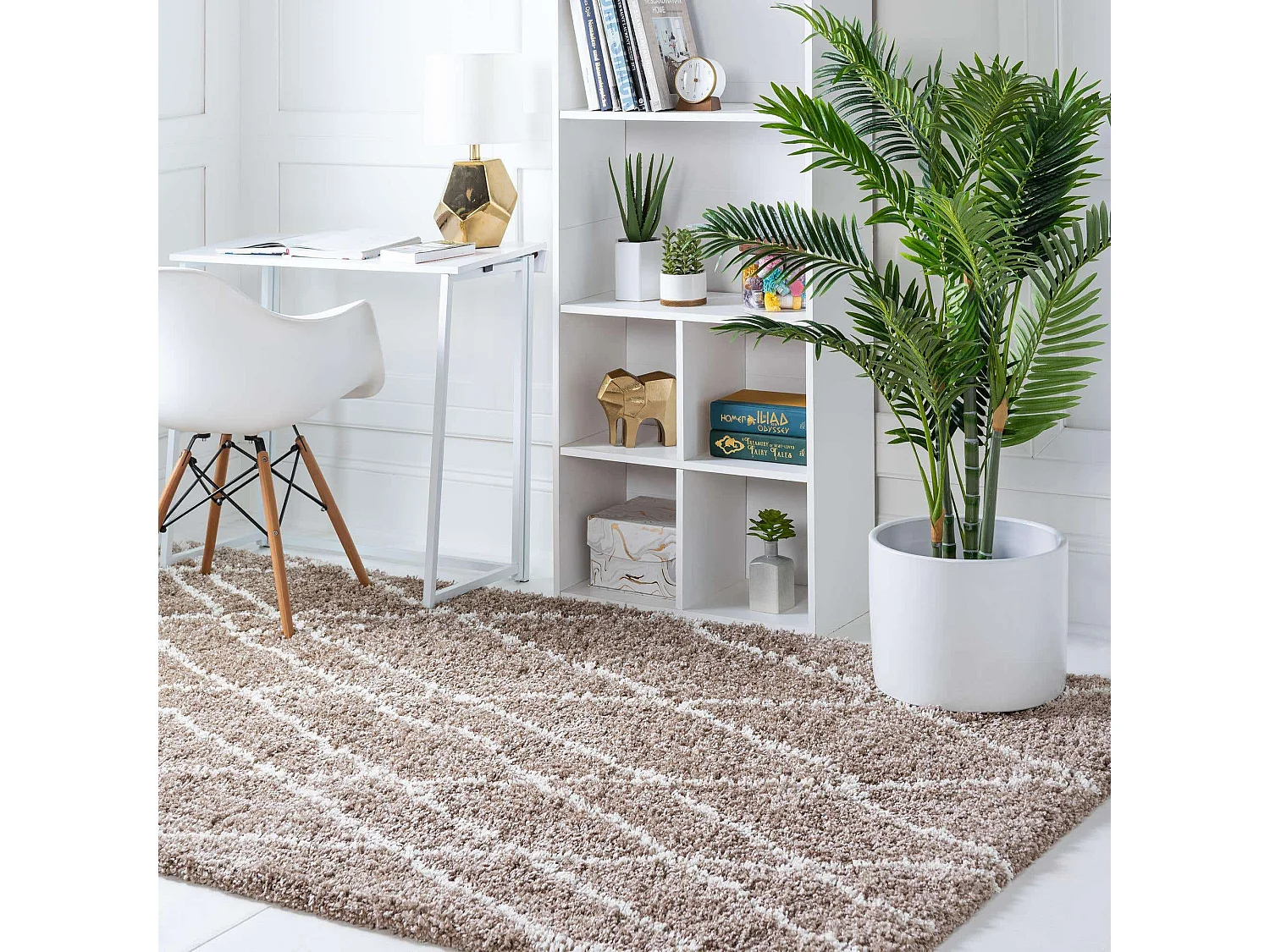 Tapis shaggy 62x185 brun Lachen Fence