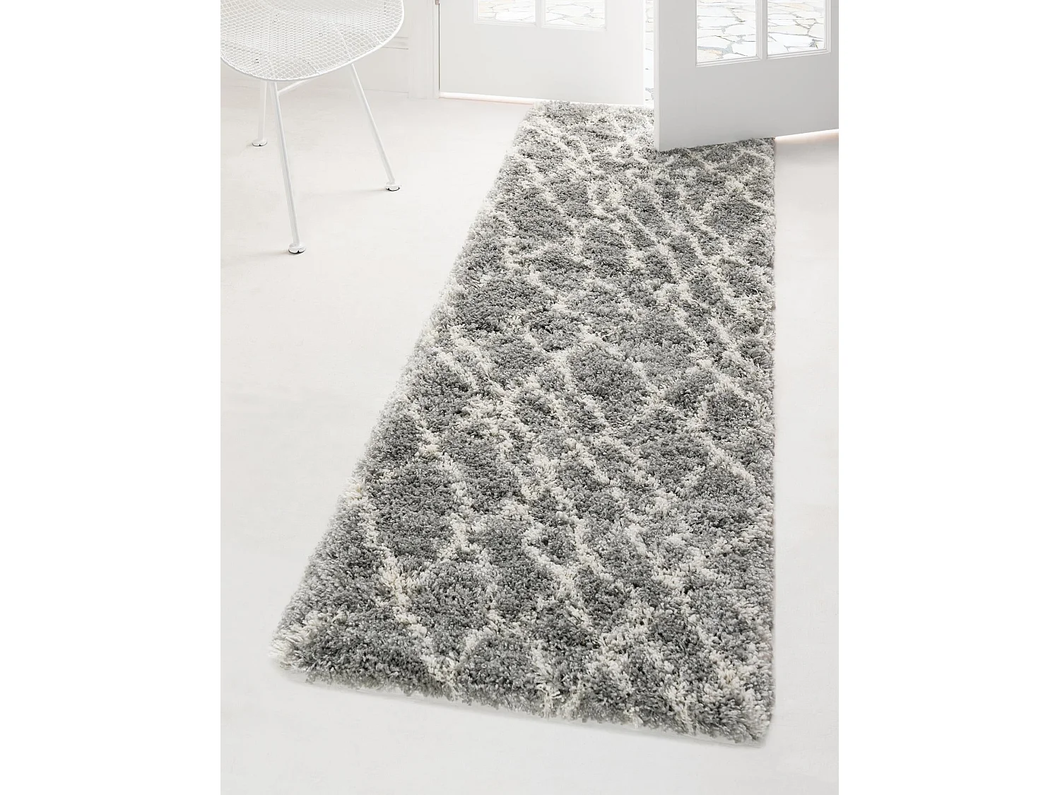 Tapis shaggy 80x305 gris Lachen Fence