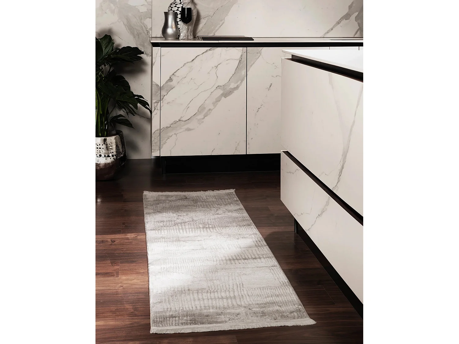 Tapis 62x185 gris Davos Flawless