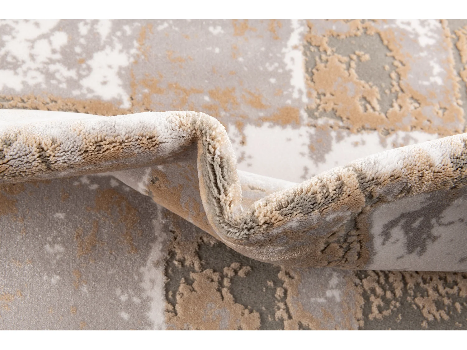 Tapijt 185x62 Beige Davos Cube