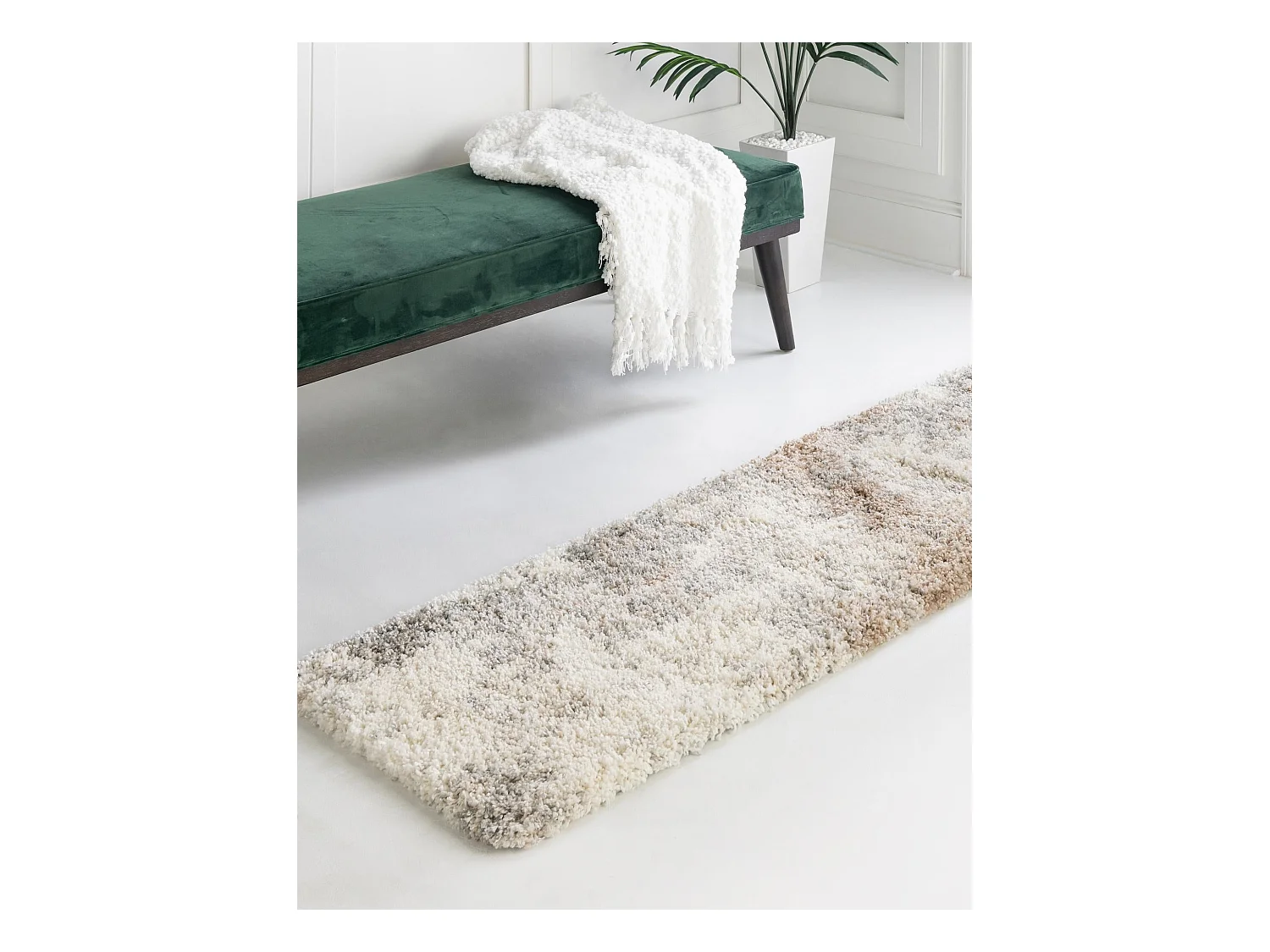 Tappeto shaggy  80x305 beige - marrone Lachen Haze