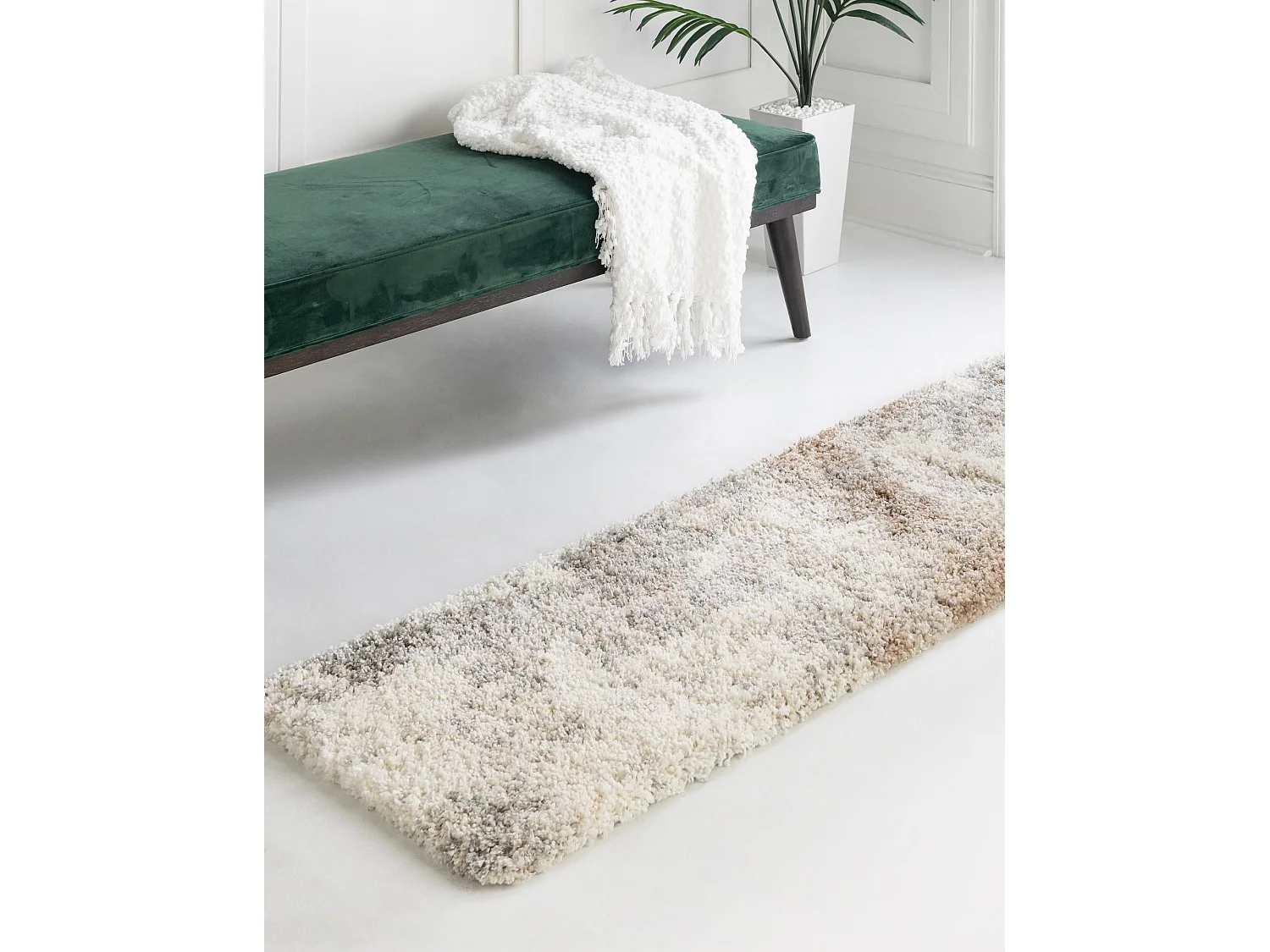 Tapis shaggy 80x305 beige - brun Lachen Haze