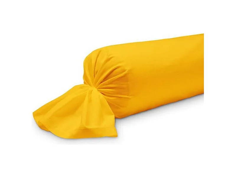 Taie de traversin uni en coton - 45 x 185 cm - Jaune