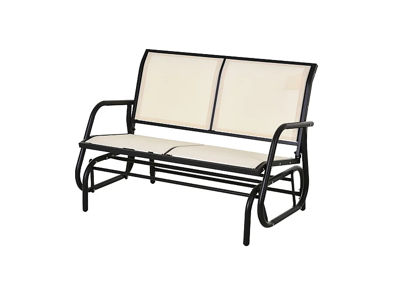 Banc à bascule de jardin design AÏSSA beige et noir
