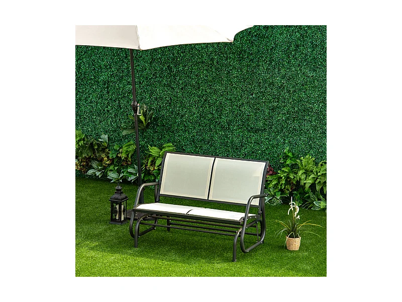 Banc à bascule de jardin design AÏSSA beige et noir