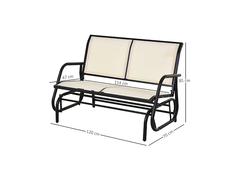 Banc à bascule de jardin design AÏSSA beige et noir