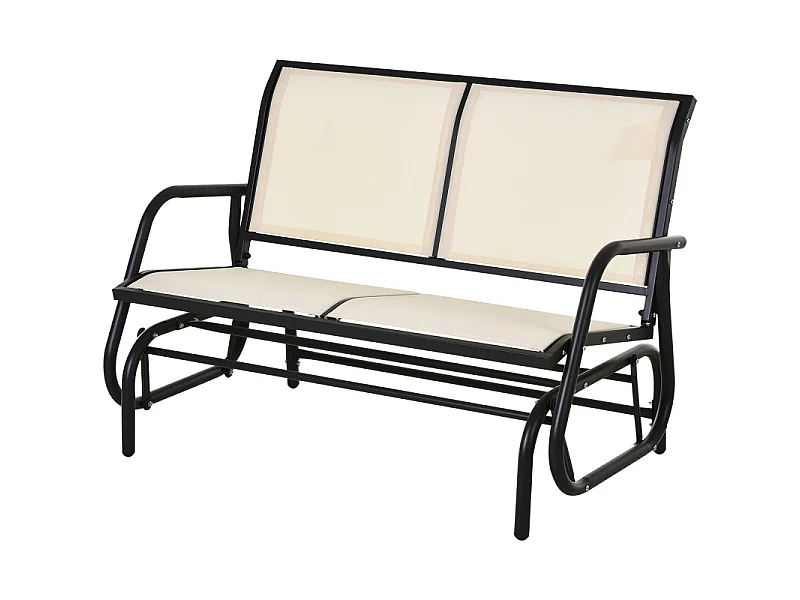 Banc à bascule de jardin design AÏSSA beige et noir