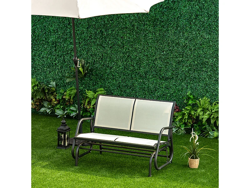 Banc à bascule de jardin design AÏSSA beige et noir