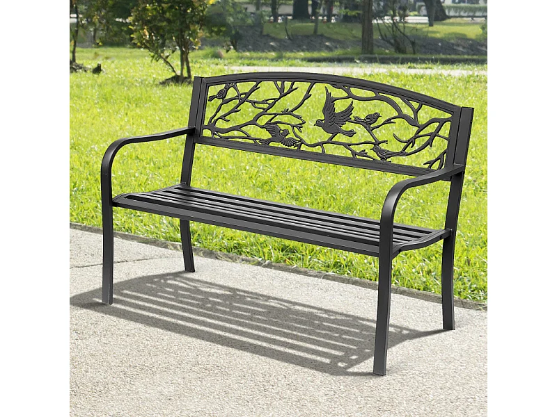 Banc de jardin acier WELFARE noir