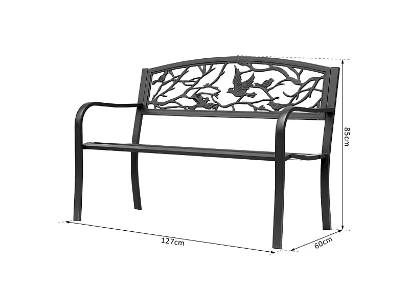 Banc de jardin acier WELFARE noir