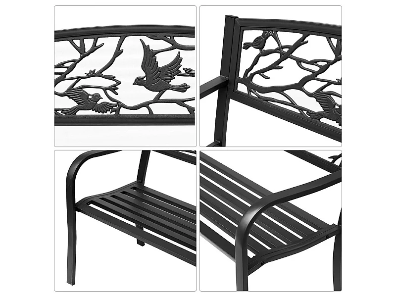 Banc de jardin acier WELFARE noir