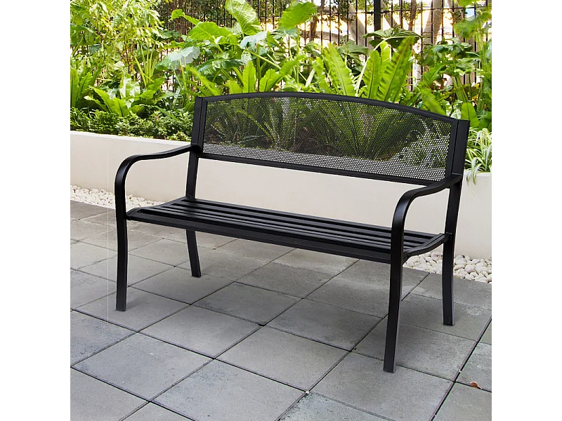 Banc de jardin Elegance 3 places noir
