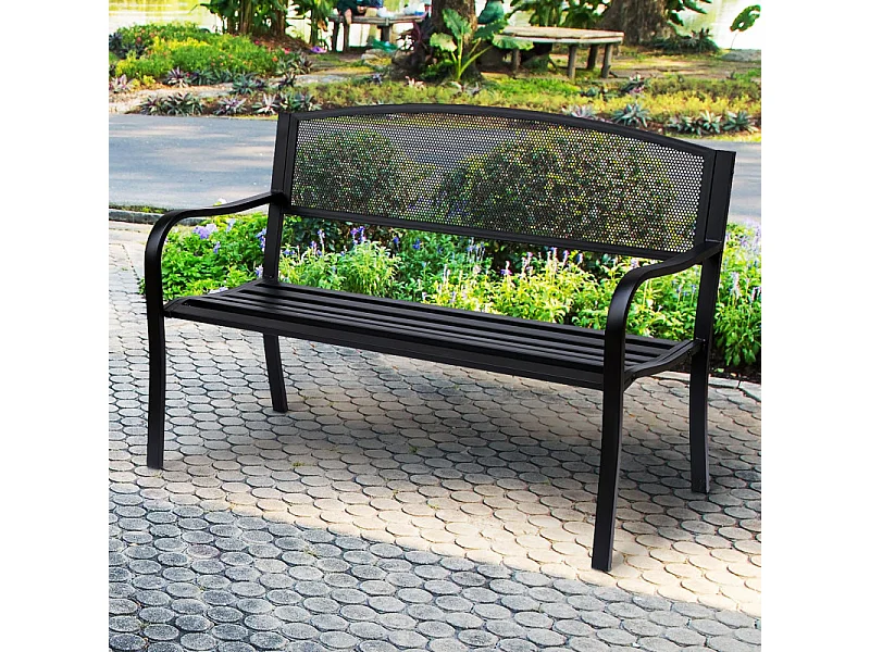 Banc de jardin Elegance 3 places noir
