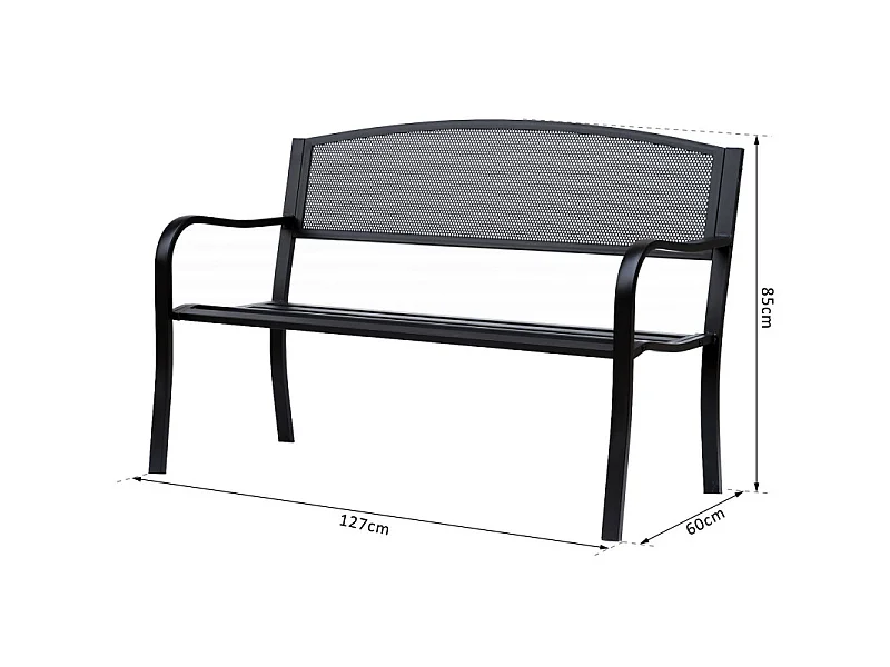 Banc de jardin Elegance 3 places noir