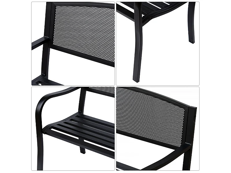 Banc de jardin Elegance 3 places noir