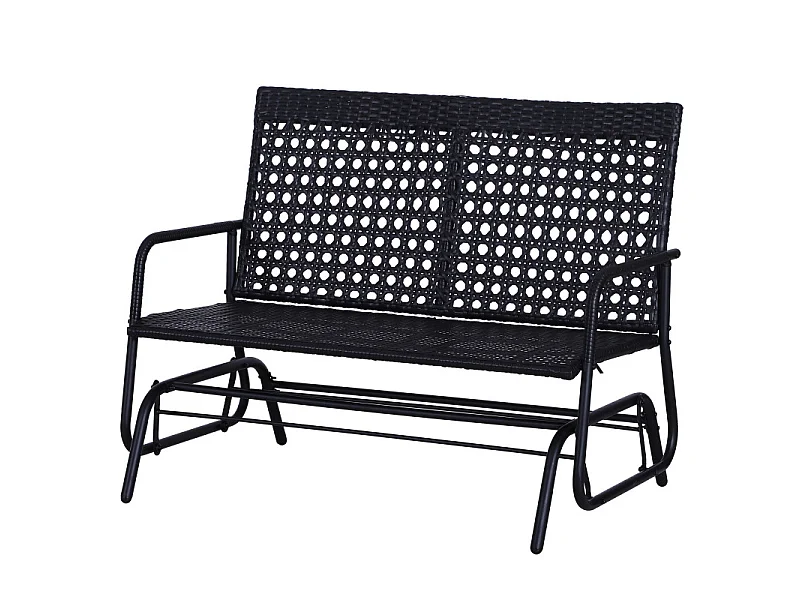 Banc à bascule de jardin ABEL noir