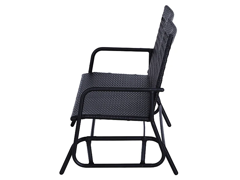 Banc à bascule de jardin ABEL noir