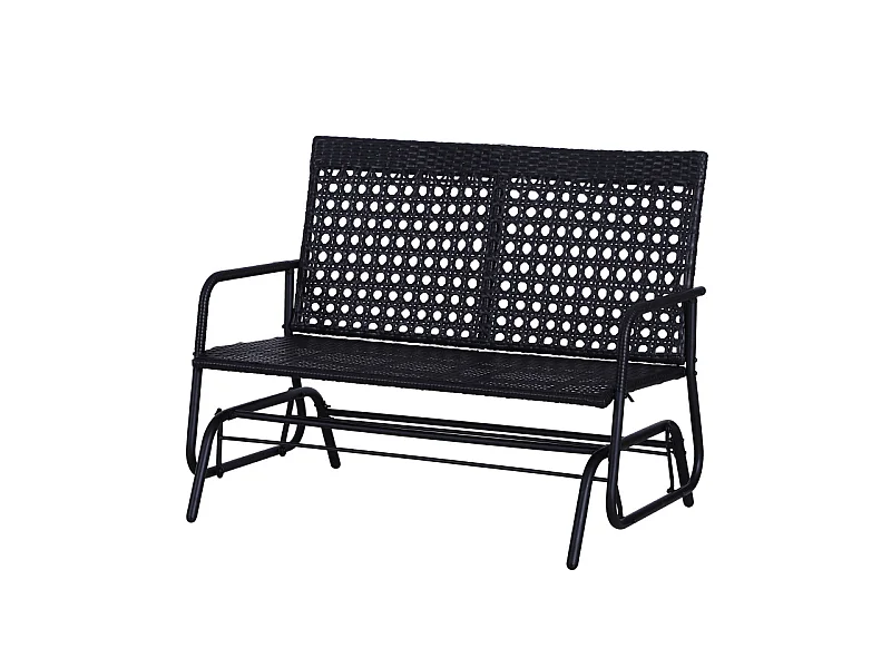 Banc à bascule de jardin ABEL noir