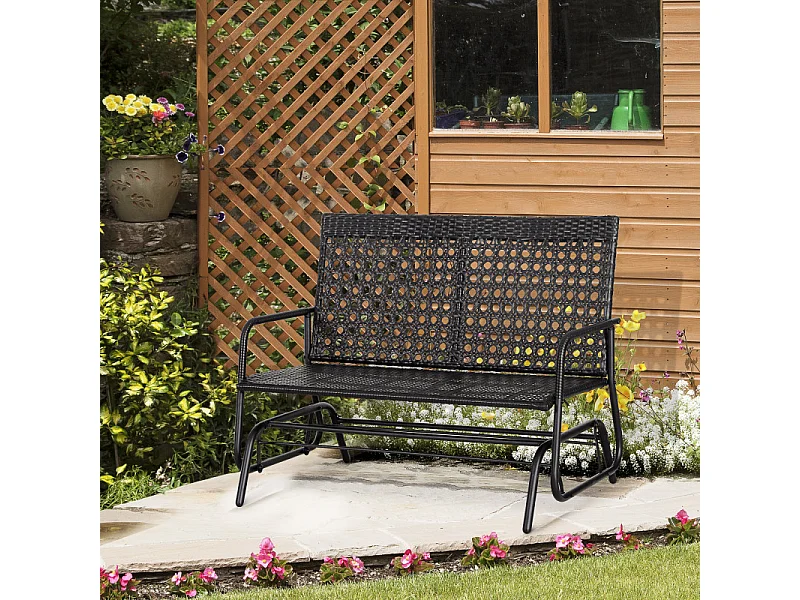 Banc à bascule de jardin ABEL noir